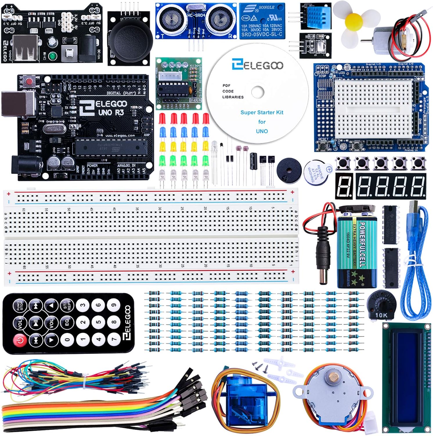 Carte Starter Kit de Démarrage Super avec Guide d'Utilisation Français pour Débutants et Professionnels Compatible avec Arduino IDE.