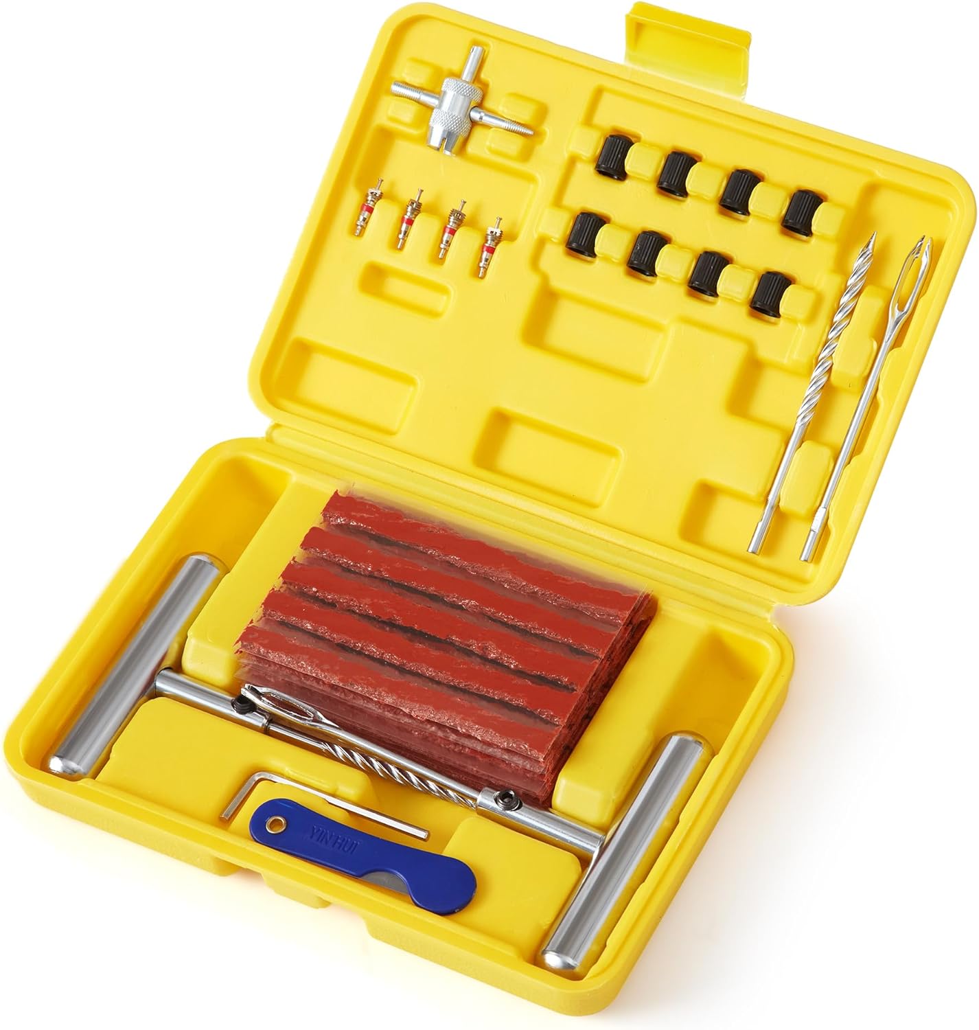 REPAIREAZE Kit Réparation Pneu 55 Pièces - Tout Ce Dont Vous Avez Besoin pour une Réparation Facile et Rapide