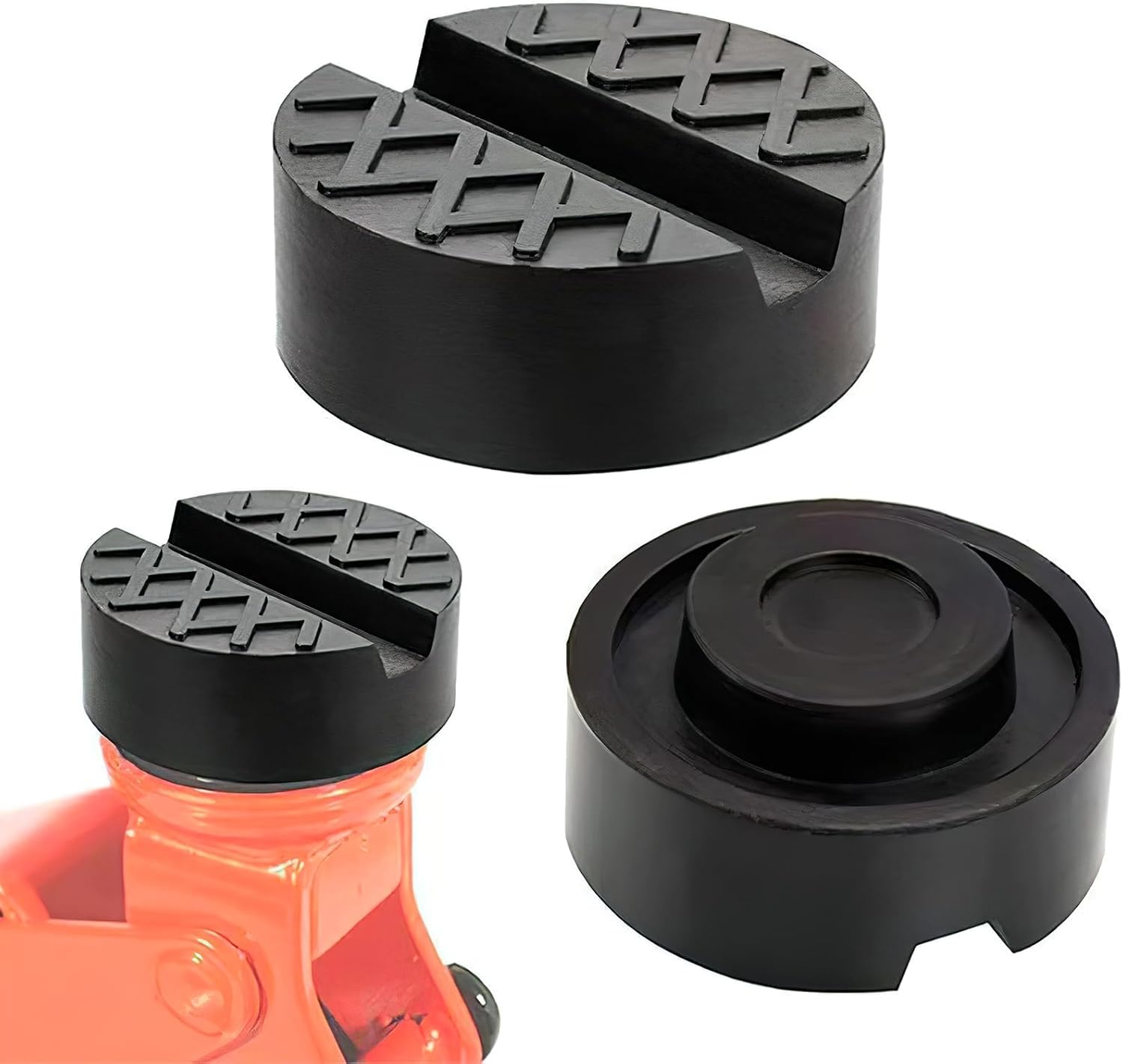 5T Maximale Caoutchouc Cric Universal 2PCS, Pont Elevateur Voiture et Élévateurs, Supports Universels en Caoutchouc pour Ponts Élévateurs et Crics, Capacité de Charge Maximale de 5 Tonnes, Noir