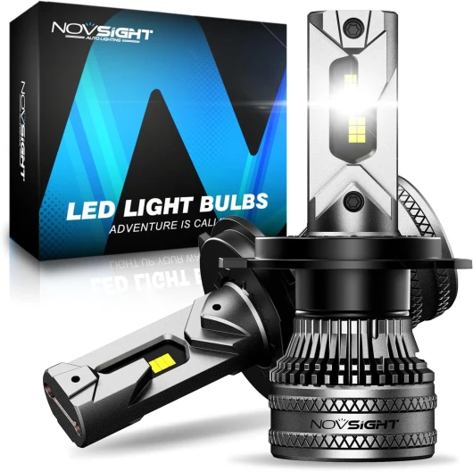 Ampoule H4 LED Voiture - 45000LM 200W 6500K Blanc Haute Puissance Mini Design, Ampoule de Phare de H4 Voiture LED 12V, Remplacement pour Kit de Conversion Halogène Auto Moto, Pack de 2