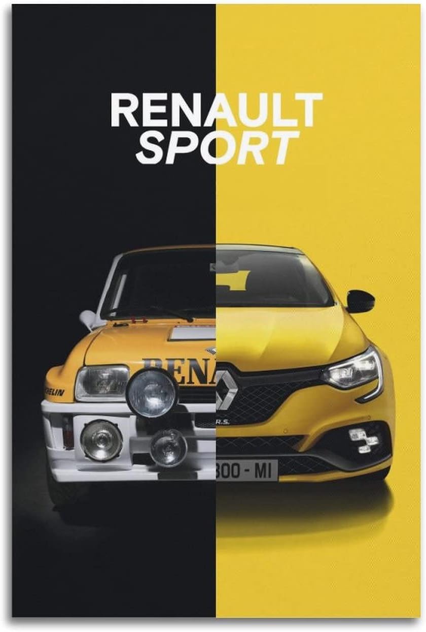 Poster de course de rallye Renault 5 Turbo - Impression sur toile - Décoration murale moderne pour chambre à coucher - 30 x 45 cm