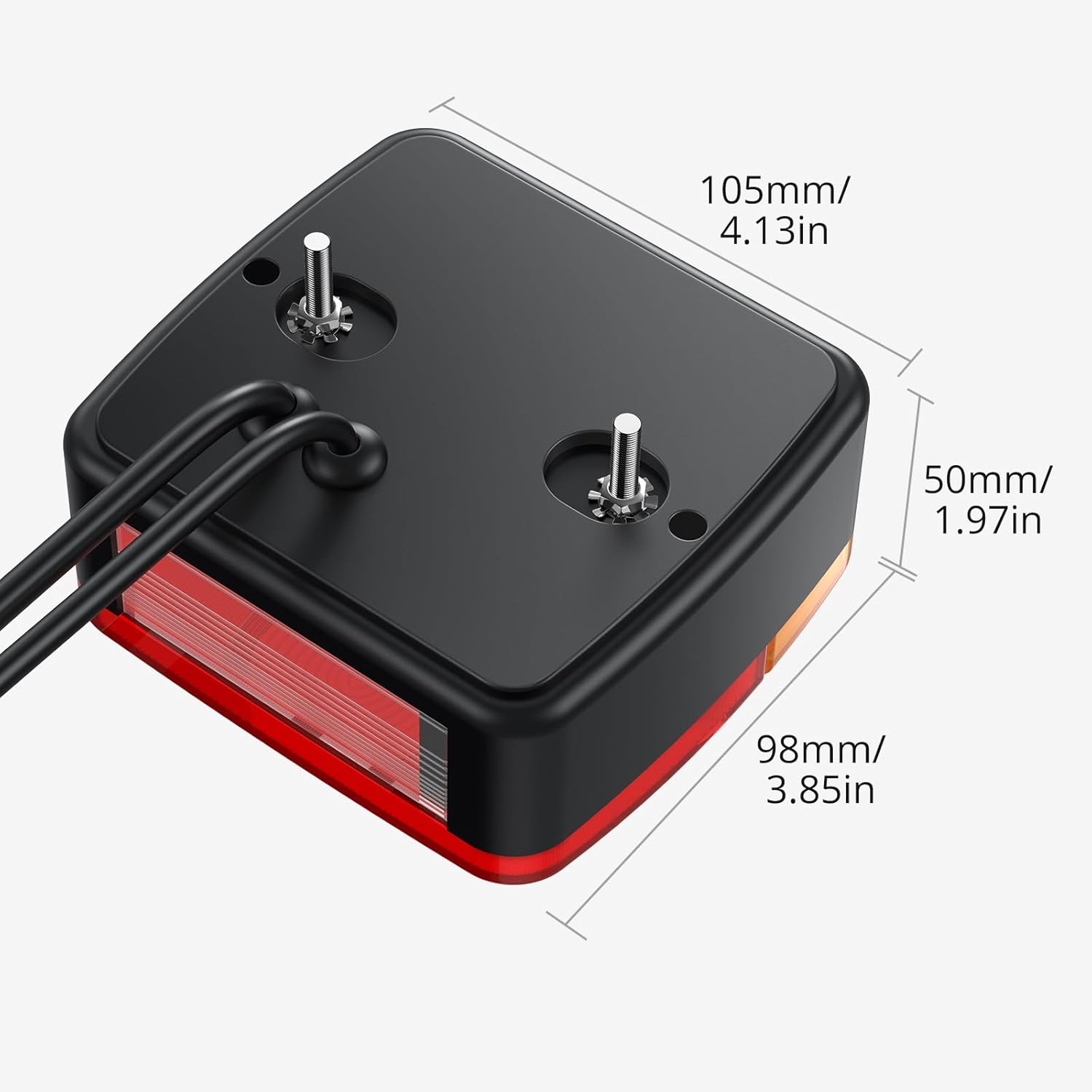 Feu Arrière de Remorque, Justech 2pcs Ampoules de Feu Arrière E-marqué 11 avec 7.5m Câble 7 Pin Connecteur Câble de Feux Remorque 12V Feux de Frein Arrière-Vis Intégré