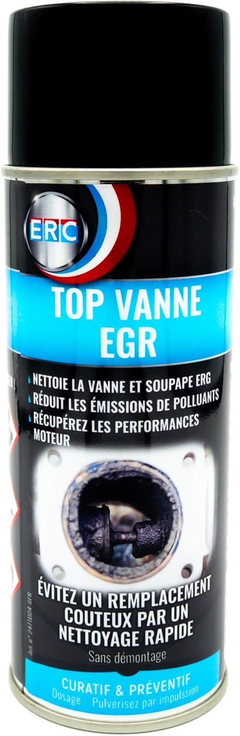 [Top Vanne EGR] - Aérosol - Nettoie la vanne & soupape EGR - Restaure les performances & accélération moteur - Réduit les émissions de polluants - Compatible moteurs Essence & Diesel - 400 ml