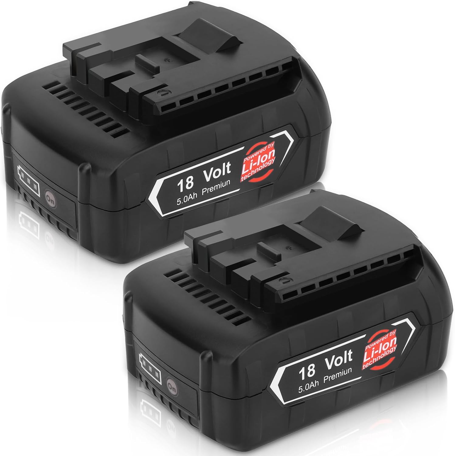 2pcs 5000mAh BAT610G Batterie de Remplacement pour Bosch Batterie 18v BAT609,BAT609G,BAT610G,BAT618, BAT618G, BAT619, BAT619G avec indicateur LED