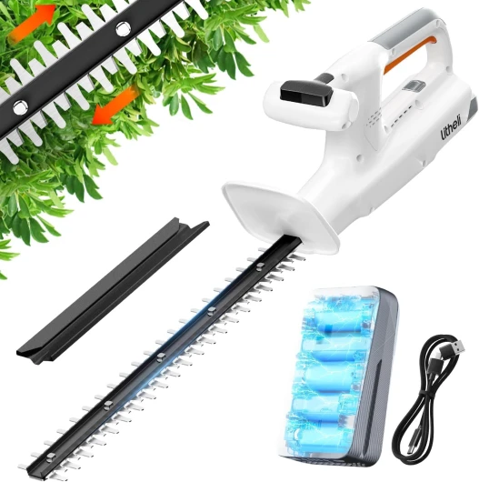 20V Taille-haie à Batterie, avec Batterie 2,0 Ah - Poignée Ergonomique, Lame de 45 cm pour Les travaux de Taille légers, Poids léger de 2,3 kg.