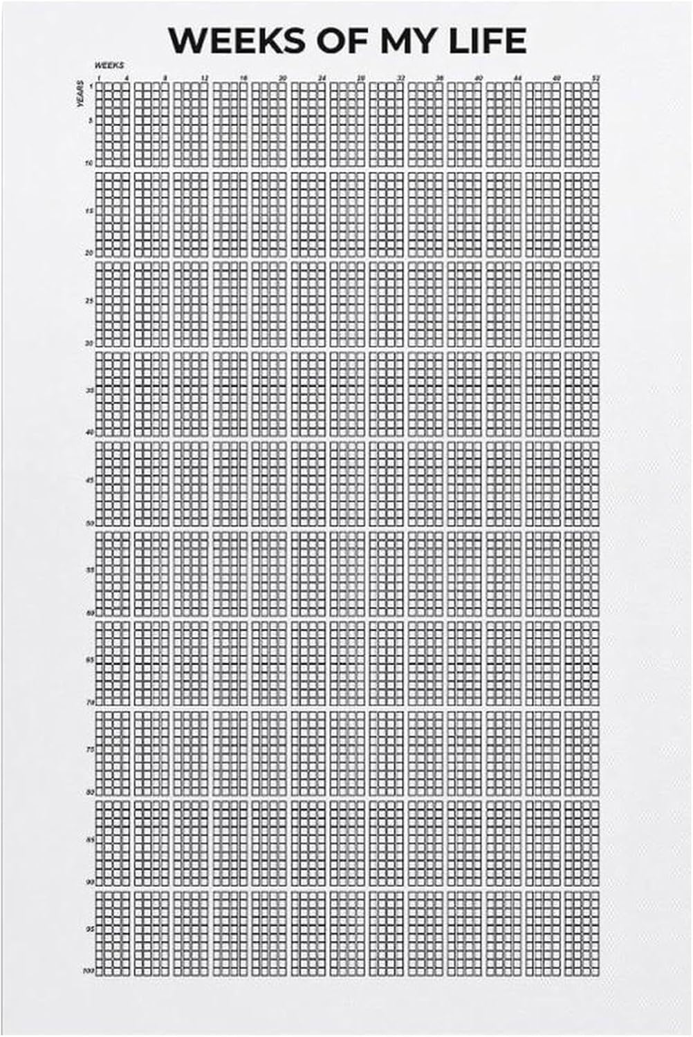 Affiche De Motivation Weeks Of My Life – Affiche De Citations De Motivation Wall Life In Weeks, Affiche Personnalisée Momento, Art Mural De Motivation Pour La Décoration De La Maison