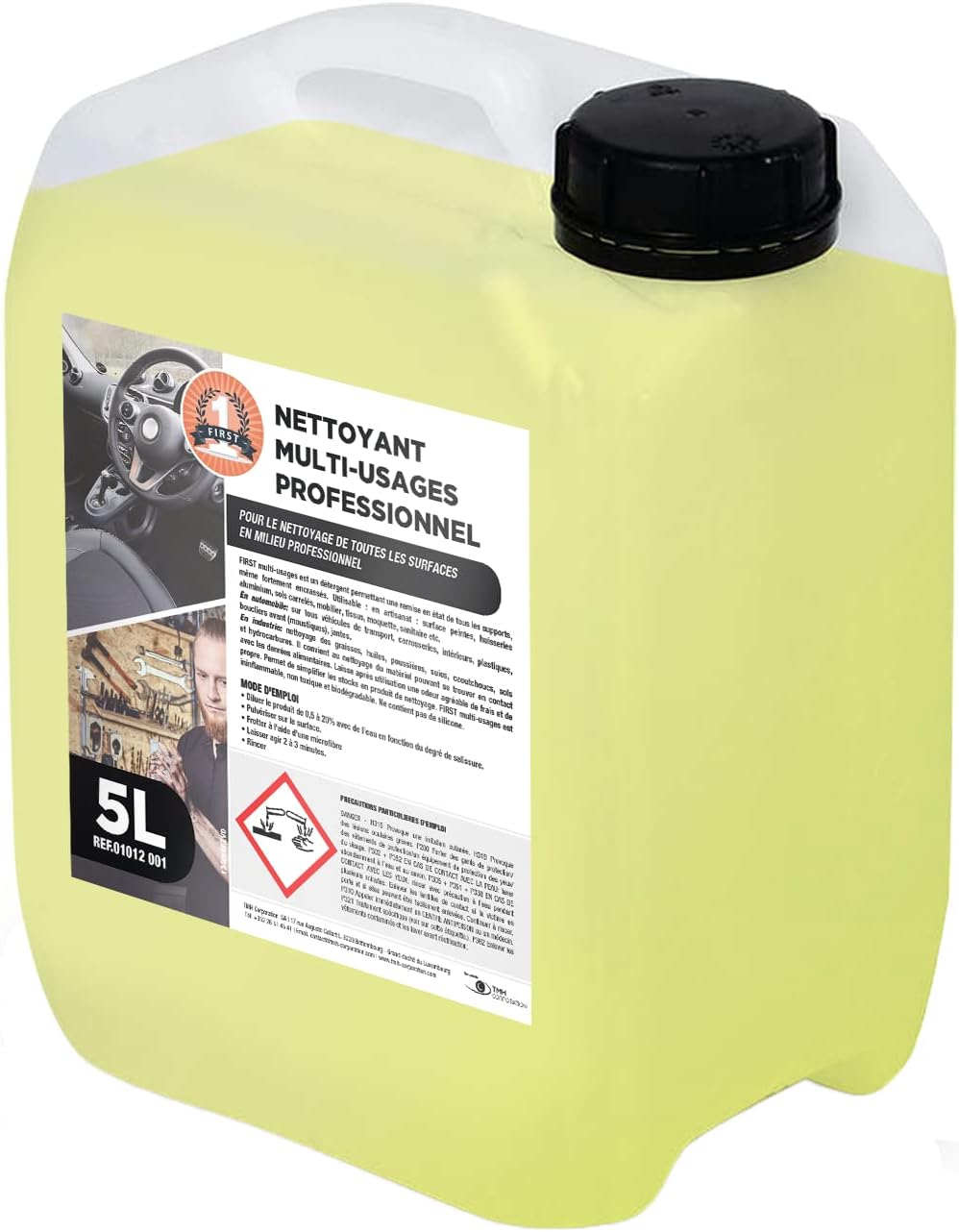 Workfirst - Nettoyant Multi usages concentré Voiture Pro - Toutes surfaces - Bidon 5L