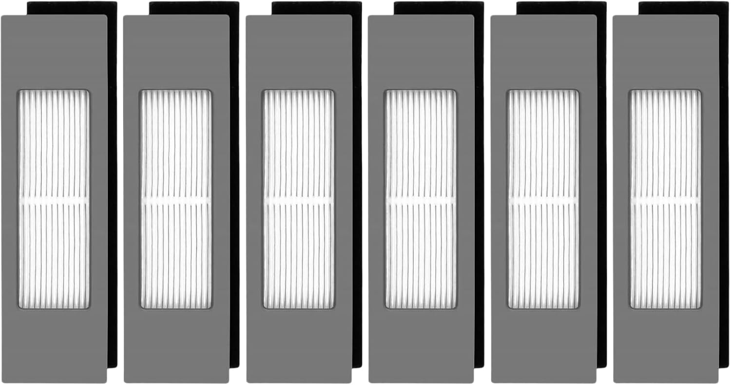 Riomijun Lot de 12 Accessoires compatibles avec Ecovacs Deebot N8, T8, T8+, T8 AIVI, T8 Max, N8+, N8 Pro, N8 Pro+, T9, T9+ ozmo 950 920, pièces de Rechange pour aspirateurs (6 fliters)