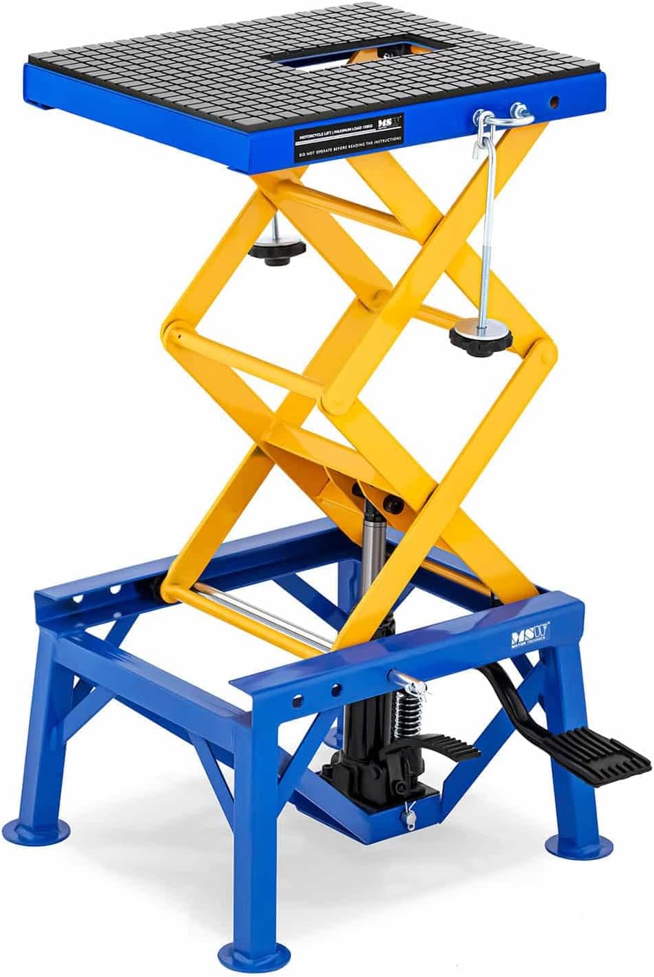 MSW Table Élévatrice Mobile Lève-Moto Pont Élevateur Moto Hydraulique Plateforme De Levage MSW-MHB-150 (≤ 150 kg, H - 35-87 cm, 41 x 35 cm, Anneaux D’Arrimage, Barre De Verrouillage)