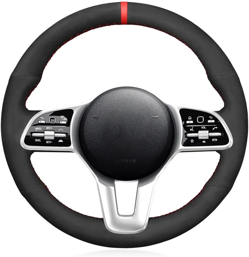 Convient pour Mercedes-Benz Classe A W177/V177 2018-2023, Housse de Volant de Voiture Cousue à la Main, Housse de Volant de Voiture Anti-Rayures