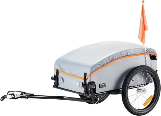 Remorque de vélo avec capacité de charge de 88/100/72,6 kg, chariot de vélo robuste, pliable et compact avec attelage universel