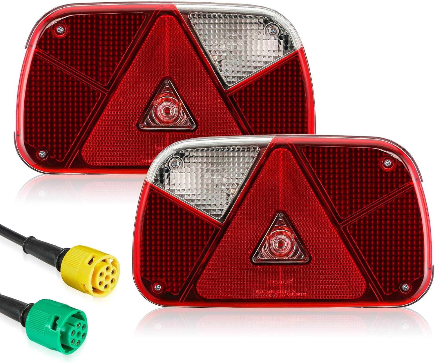 SPARKMOTO 2pcs Feux Arriere Remorque Avec Branchement Baïonnette, Feu Arrière Pour Remorque Camion Caravane Véhicules Agricoles, 12V Éclairage Remorque Voiture