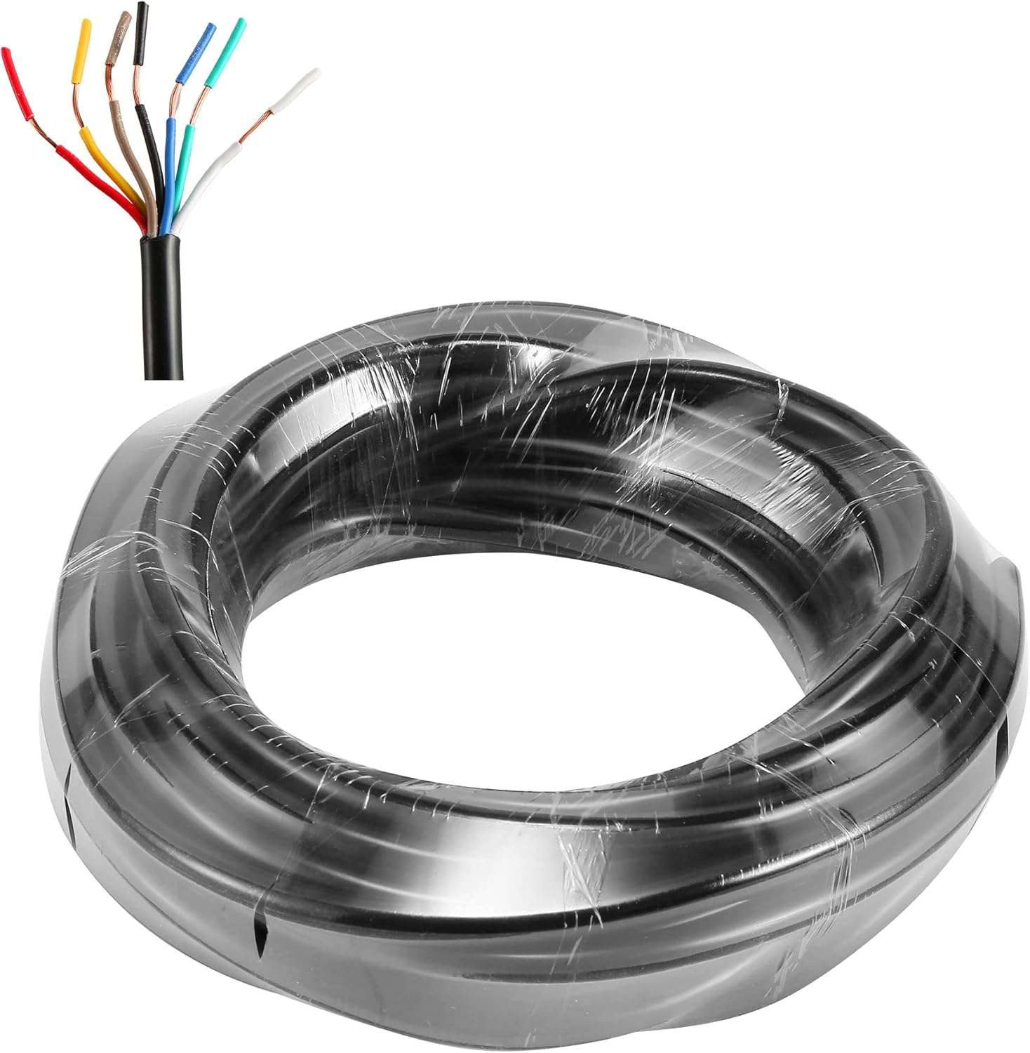 SPARKMOTO Câble 7 Conducteurs 10 m pour remorques Camping-Car,Câble 7 Fils électrique de Remorque pour Le câblage des Feux arrière remorque,Norme ISO 6722-1,Câble de véhicule Rond Câble pour remorque