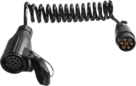 SPARKMOTO Rallonge Remorque 7 Broches vers 13 Broches, 1.8M Faisceau Câble Adaptateur Remorque Précâblé Prise 7 Broche Male et 13 Broche Femelle pour Caravane,Remorque,Porte-vélos,Véhicule Agricole