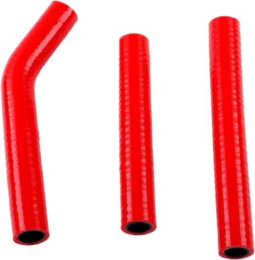 LUXERAD Tuyau de liquide de refroidissement en silicone pour KTM 125 144 150 200 250 300 2007 2008 2009 2010 - Tuyau de radiateur extérieur rouge, intérieur noir