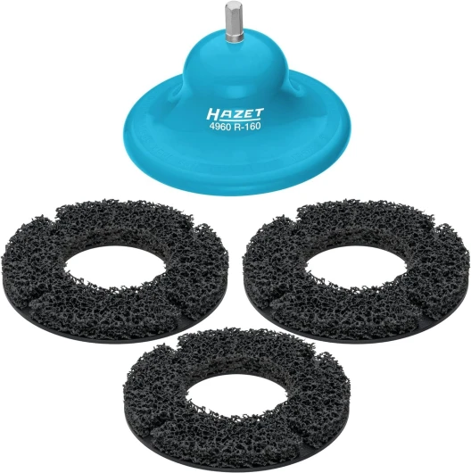 HAZET Meuleuse de moyeu de roue 4960R-160/4 I Pour moyeu de roue jusqu'à 160 mm de diamètre I Environ 100 véhicules par disque I Nettoyage rapide et facile des moyeux de roue et des disques de frein