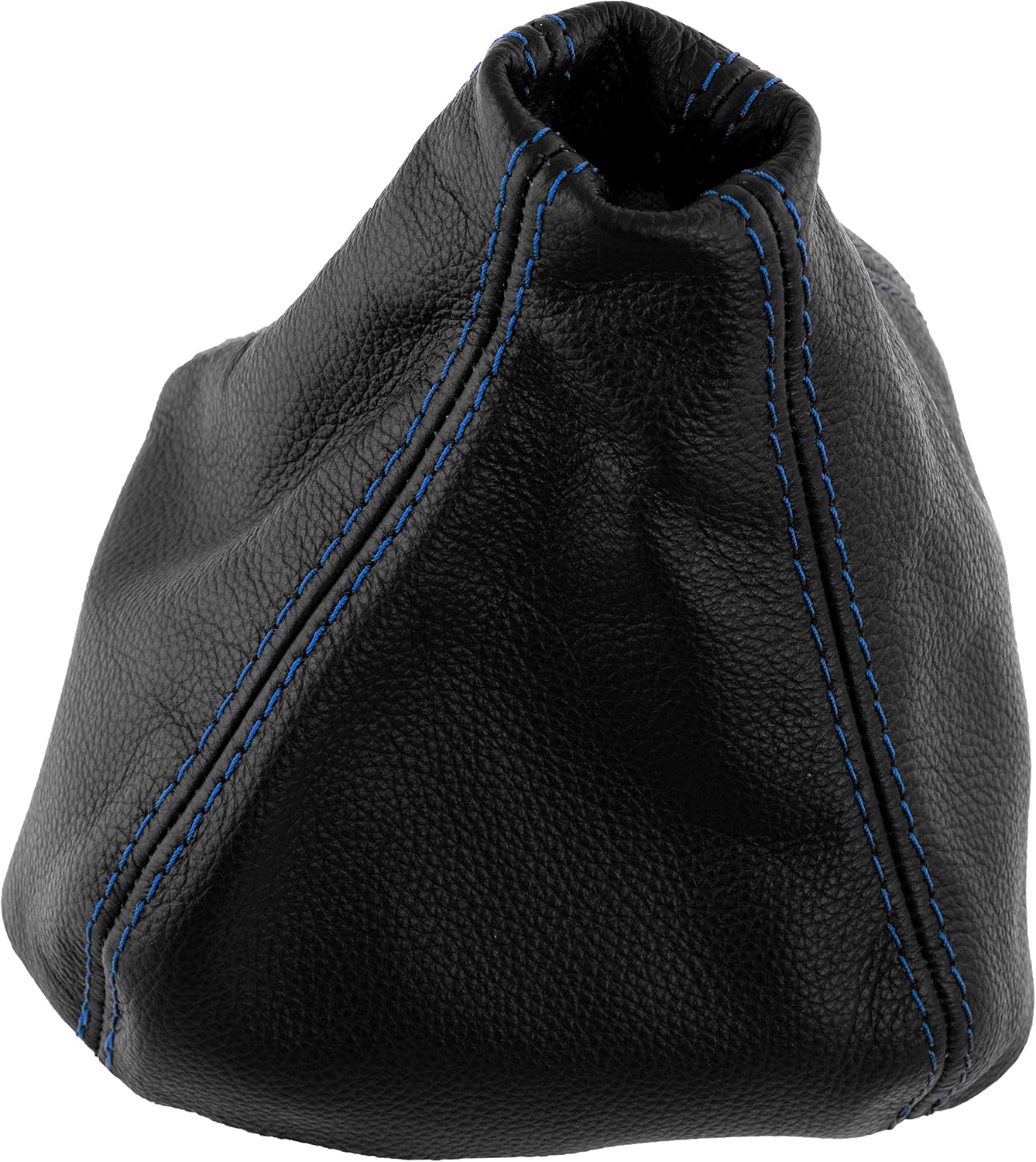 AERZETIX - C63789 - Soufflet de levier de vitesse en cuir véritable - compatible avec Renault Kangoo 2 de 2007 à 2018 - noir avec surpiqûres bleues - pour boîte de vitesse manuelle