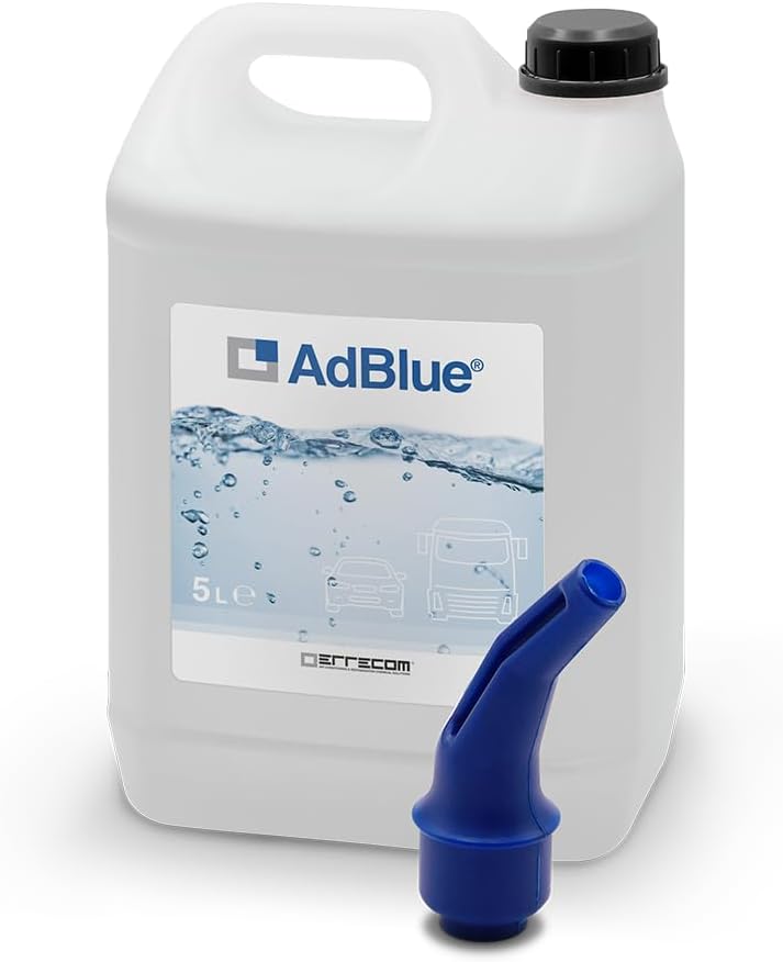 AdBlue® Additif pour Moteurs Diesel avec Bec Verseur pour la Réduction des Émissions NOx à Base d’Urée, Conforme à ISO 22241-1, Bidon de 5 L