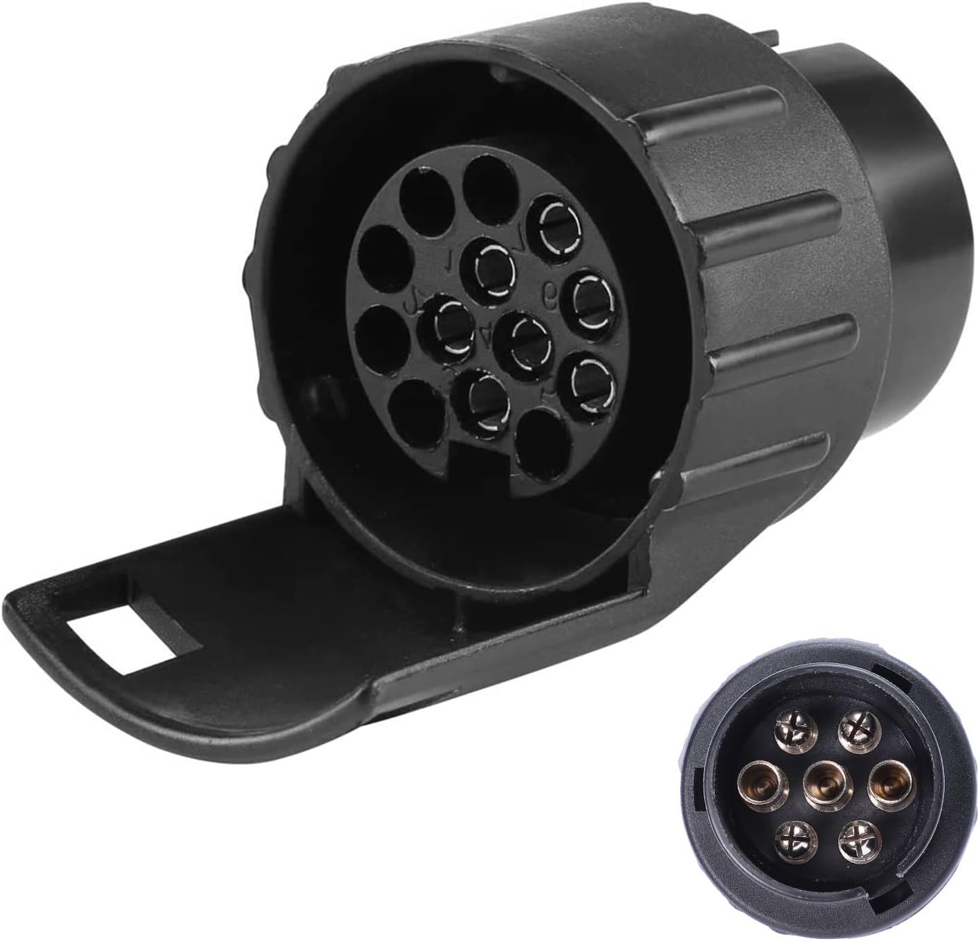 SPARKMOTO Adaptateur de remorque de 7 Broches vers 13 Broches,12V Adaptateur attelage 7 vers 13 Broches,pour Remorque Caravane,Porte-vélo,Adapteur Prise Remorque Attelage 7 vers 13 Broches(SK7132)