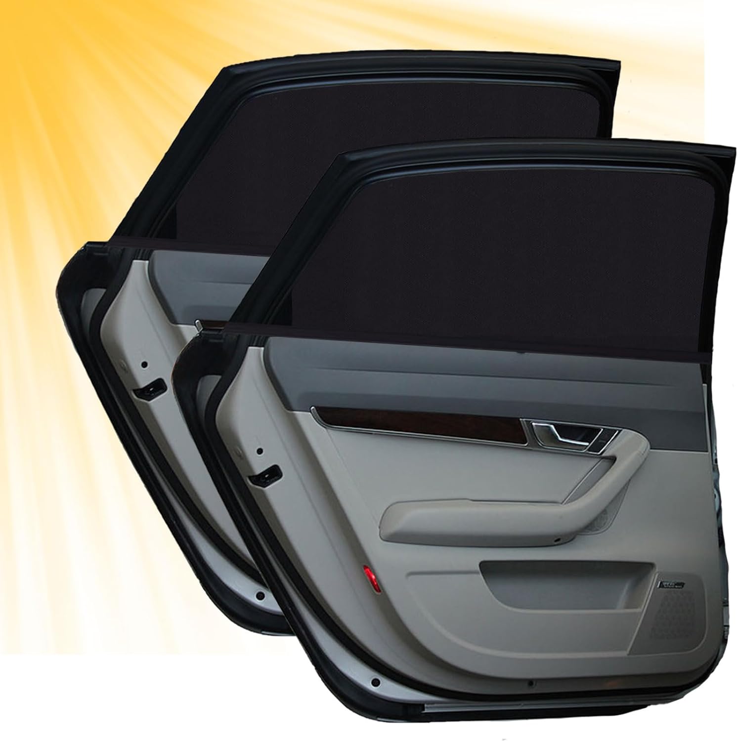 NOYVYDS Pare Soleil Voiture Bébé, 2 Pièces Chaussette Voiture Soleil pour Protection Solaire Enfants et Animaux,Bloquer Les Rayons UV Anti Moustiquaire, Taille Universelle pour Plupart des Voitures