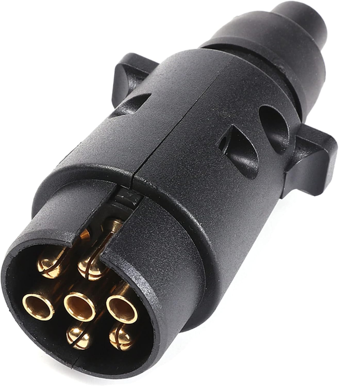 SPARKMOTO Prise Remorque 7 Broches Mâle Etanche,Male Connecteur Prise de Remorque pour Van Caravane Porte-vélo,Fiche Attelage de Remorque 7 Broches,Norme ISO1724 Fiche De Remorque 7 Broches(SK07P1)