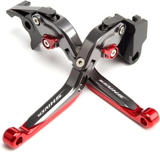 ESPEEDMTC pour Aprilia Shiver 750/ GT/ 900 CNC modifié Alliage d'aluminium 6 étages Longueur réglable Pliable Frein Levier d'embrayage Accessoires (Rouge)