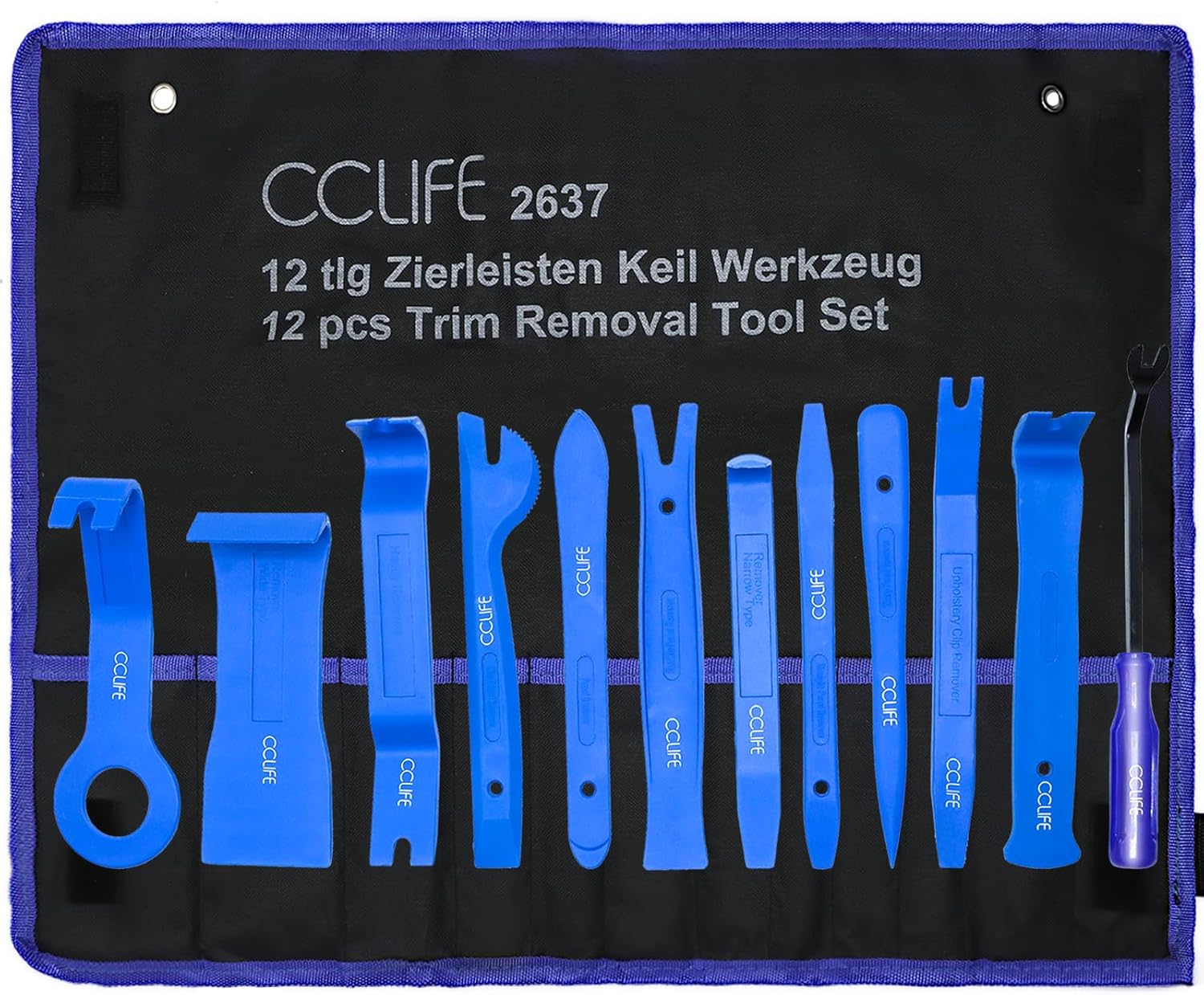 12pcs Outil Démontage Outils pour Garnitures Panneaux Auto Trim Removal Tool Kit Car Repair Moulage Kit Outil de Suppression - Trousse Outils de démontage audio voiture