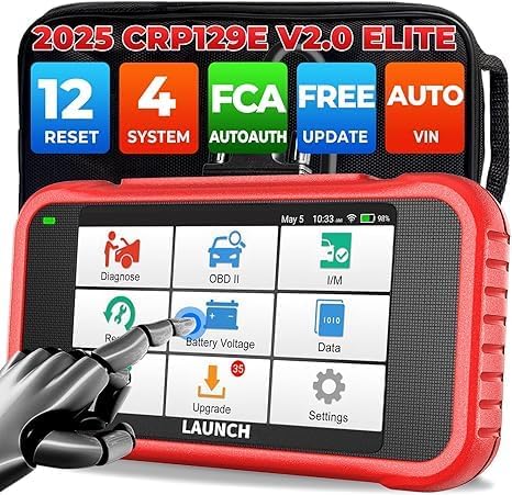 CRP129E V2.0 Valise Diagnostic Auto 4du système Moteur ABS SRS Boîte de Vitesses Diagnostic Voiture,12 Réinitialisation Huile/EPB/SAS/TPMS/BMS/Codage injecteur/ABS/DPF Diagnostic Voiture