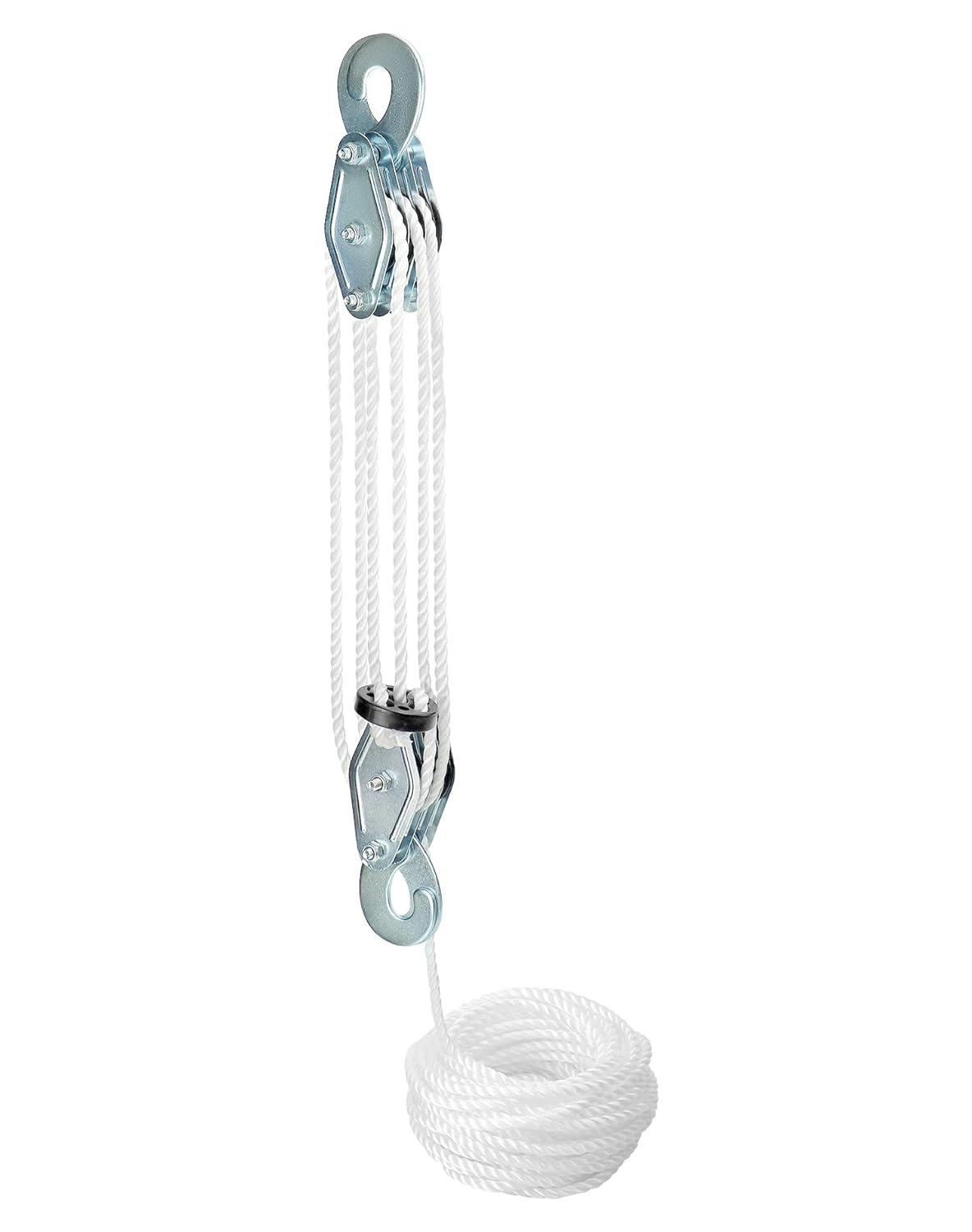 QWORK® Poulie de mouflage - 8 Poulies - Capacité maximale 400 kg - Hauteur de levage maximale 1,8 m