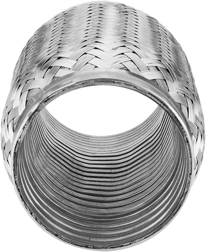 Tresse Echappement 76Mm,Tuyau D'Échappement Flexible En Acier Inoxydable De 3 X 6 Pouces Avec Tuyaux D'Échappement Automobiles En Tuyau Ondulé Interne