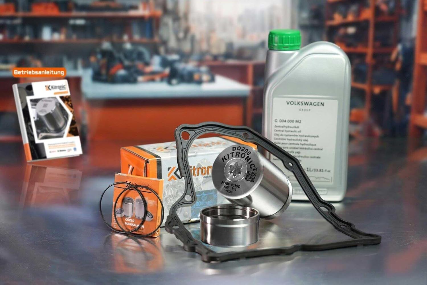 Kit de réparation d'accumulateur de pression KITRONIC DQ200 pour DSG, à sec 7 compatible avec VW - Avec joint et 1L d'huile Volkswagen - YMZ110