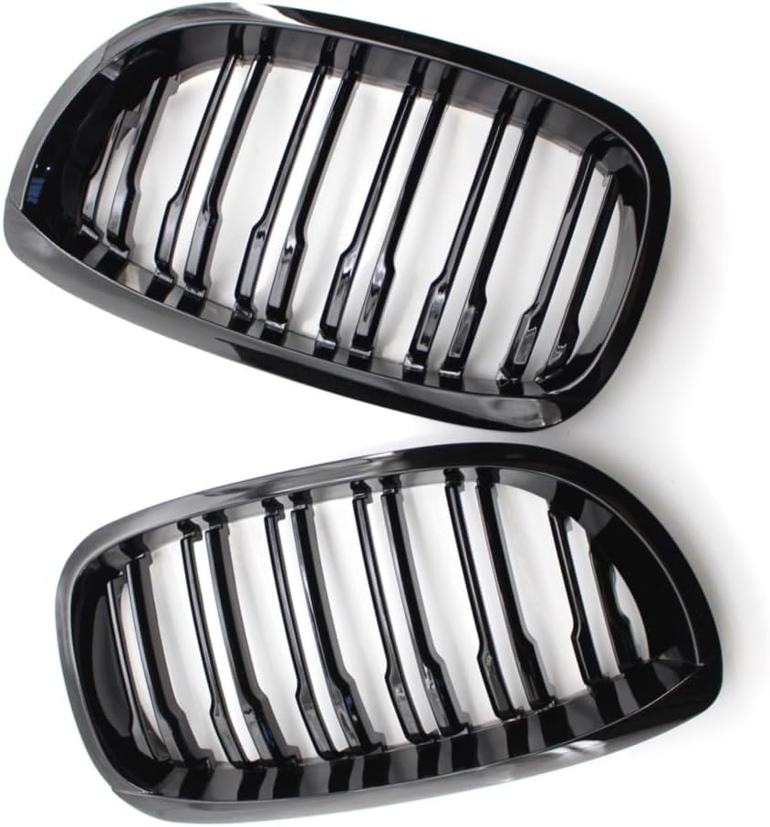 Grille de pare-chocs avant de remplacement, double ligne compatible avec BMW E46 2 portes Facelift 2003-2006, 51137064317 51137064318, noir brillant