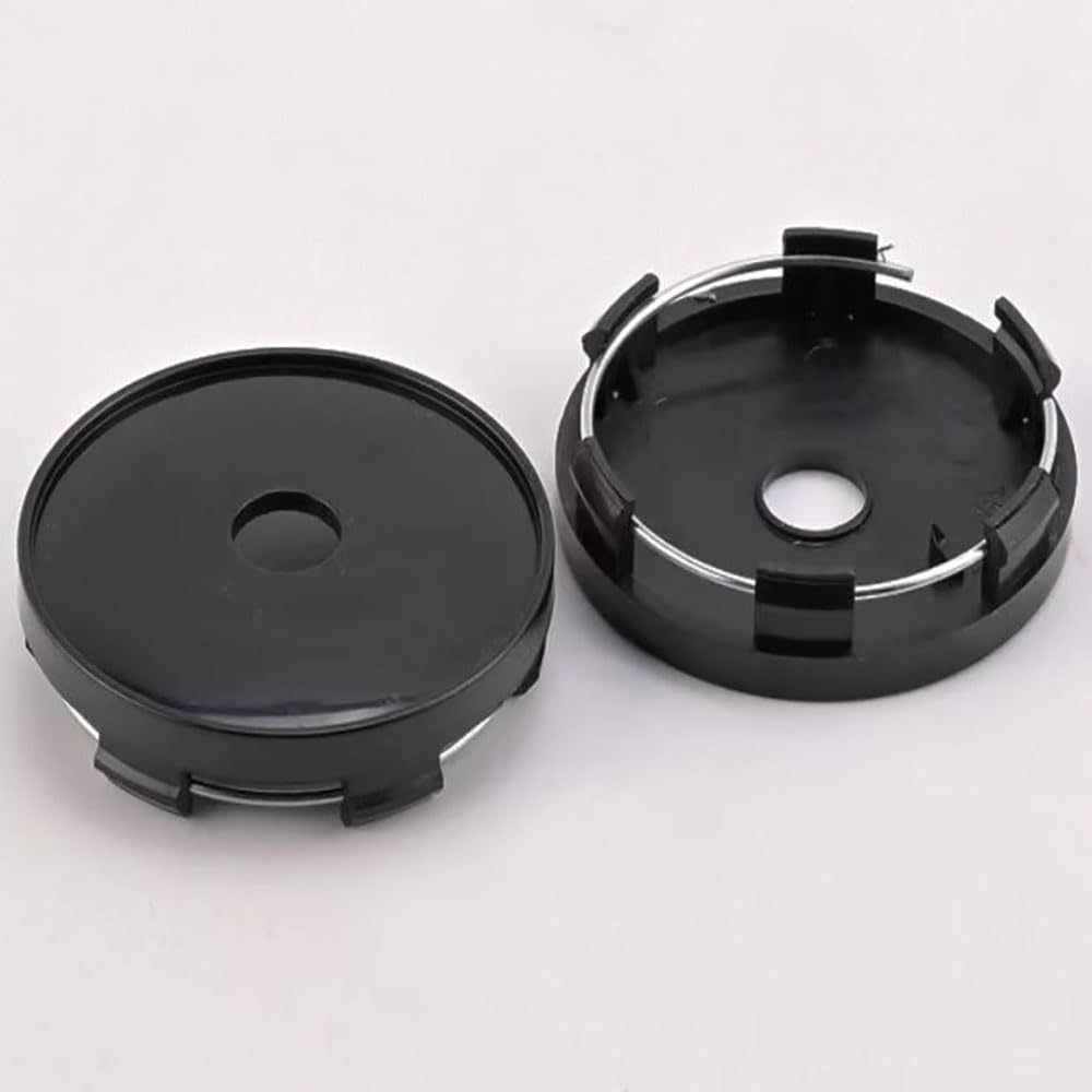 4Pcs Cache Moyeu pour Audi E-tron TT, Jantes Enjoliveurs avec Anneau en MétalDIY Universel ABS Accessoires OD 60mm,Black