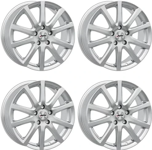 Lot de 4 jantes en aluminium Skandic 7,0 x 17 ET49 5 x 112 Argent brillant Compatible avec Audi A3 S3 TT