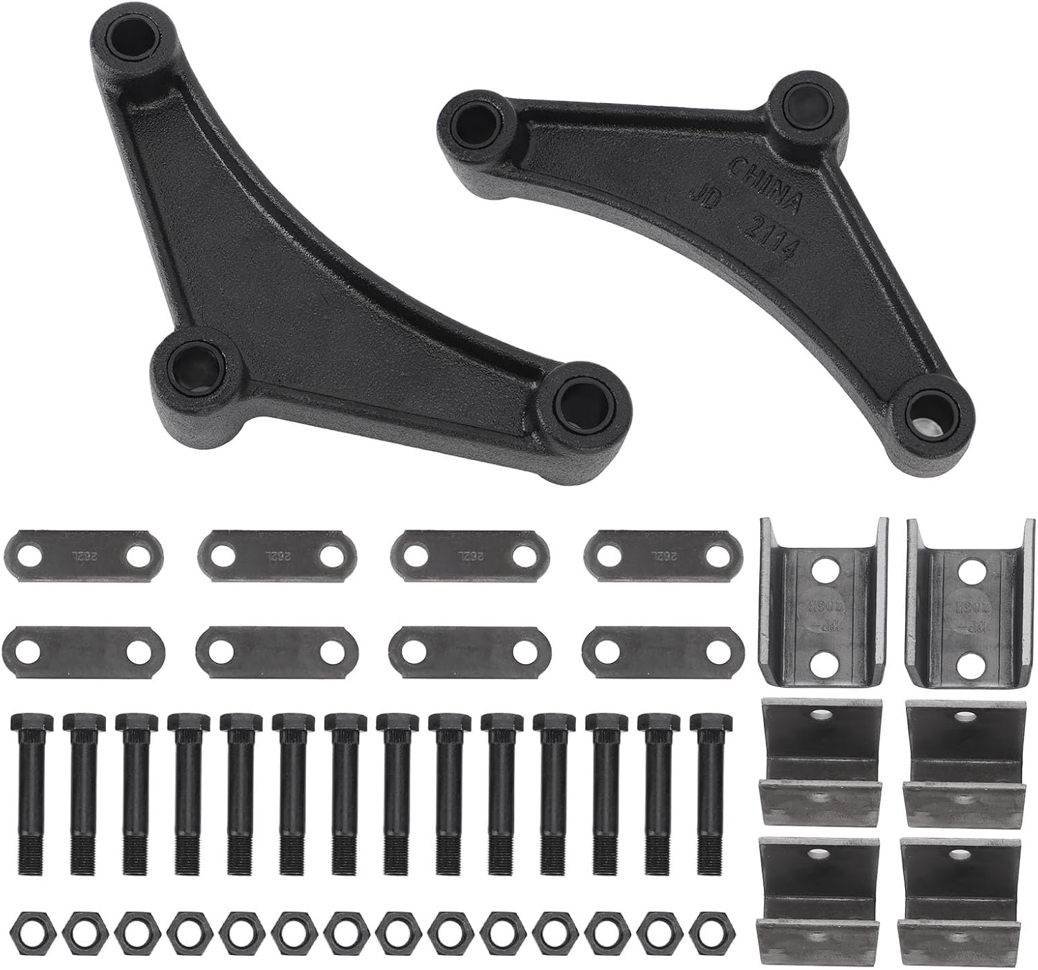 Kit de Suspension D'essieu de Remorque en Tandem, Support Professionnel du Système de Suspension, Acier galvanisé et Fonte, s'adapte à des Essieux Doubles de 1-3/4 Pouces de