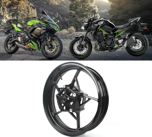 Jantes avant de 3,5 x 17 pouces pour Ninja 650 Z650 Z900 2017-2024 / Z900SE 2022-2024 Accessoires Z900 Z650 Ninja 650 Roue Z900 Roue 650 Ninja650 Noir 17 2018 2019 2020 2023