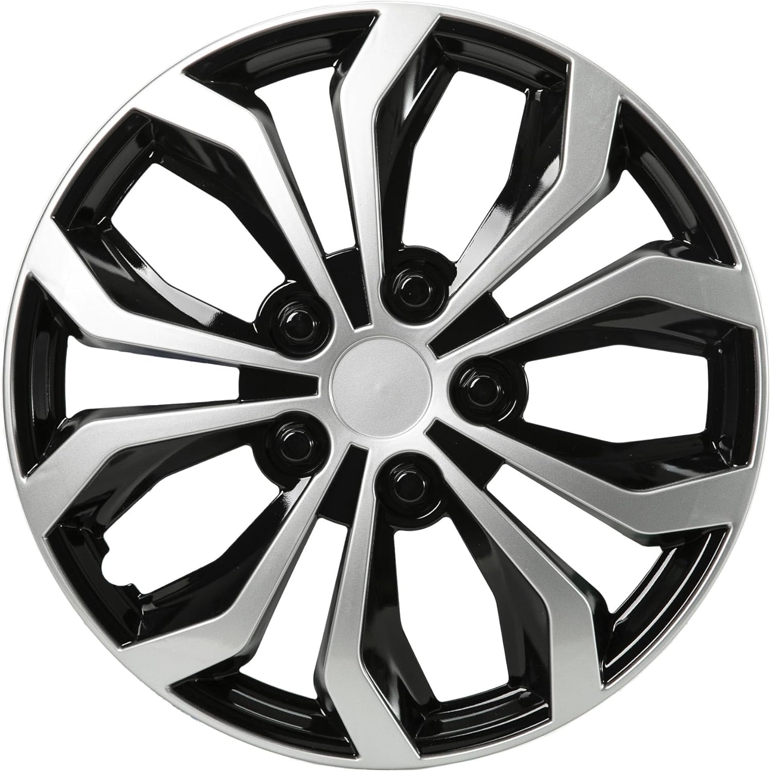 Enjoliveurs Denver Silver/Black 17 Pouces - 4 pièces, ABS, Installation par clipsage