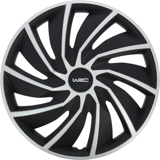 007598 - 4 Enjoliveurs 15" Pouces, Turbo Bicolore, Gris,Noir