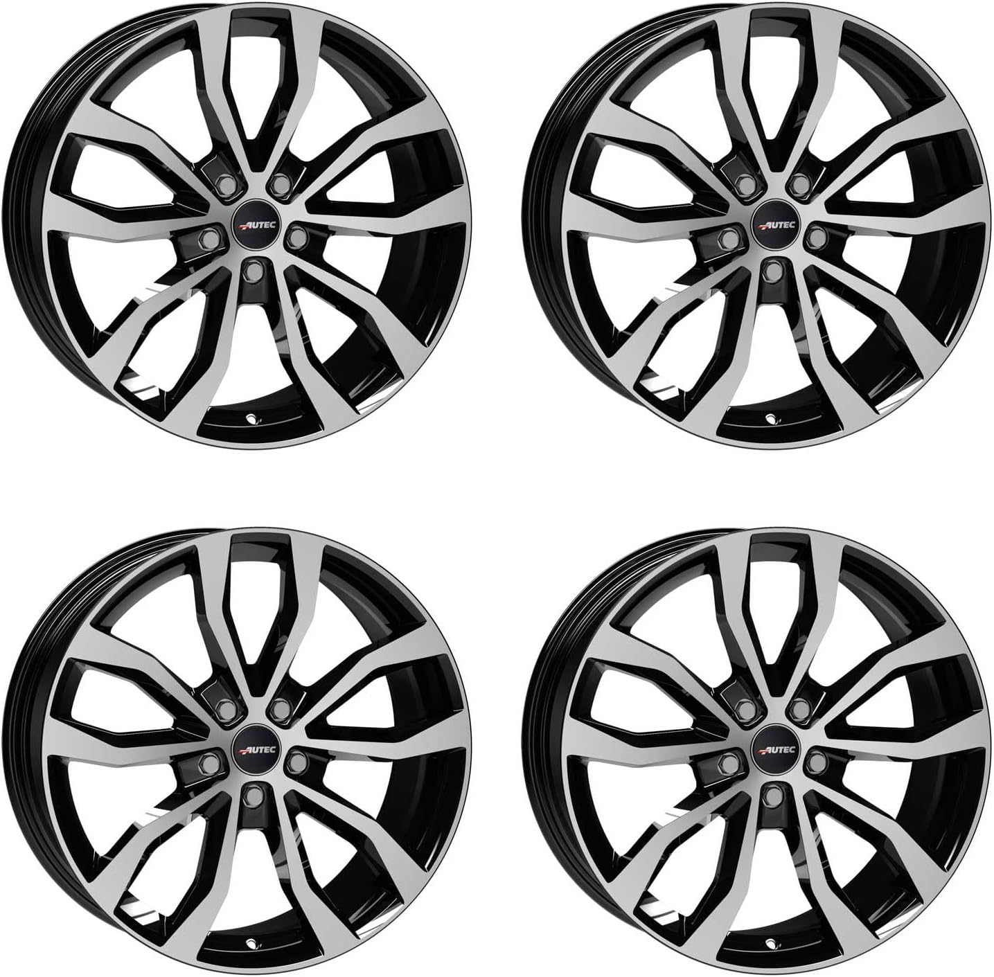4x jantes en aluminium Autec UTECA 7.5x17 ET49 5x114,3 Schwarz poliert