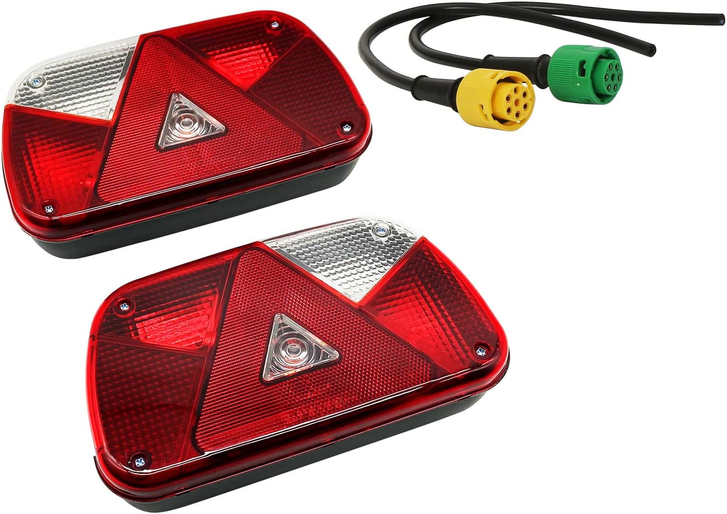 1 paire de feux arrière de remorque, feu arrière de remorque, kit de feux arrière de remorque universel étanche 12 V, avec 2 câbles Pulg de 30 cm de long à 5 conducteurs(1 paire)