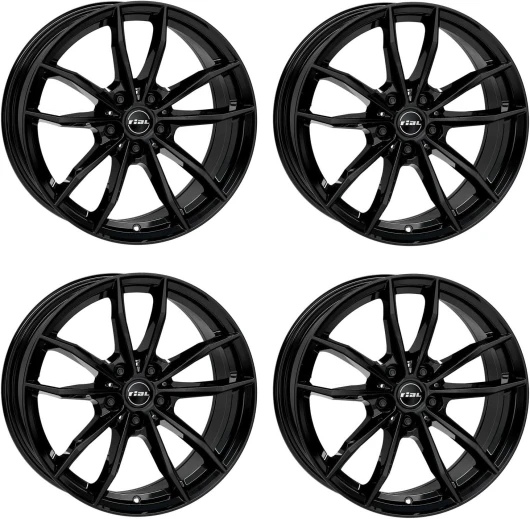 4x Jantes en aluminium Rial X12 7.5Jx18 ET51 5x112 diamant-schwarz compatible avec VOLKSWAGEN E-Golf Golf ID.3 Jetta Touran