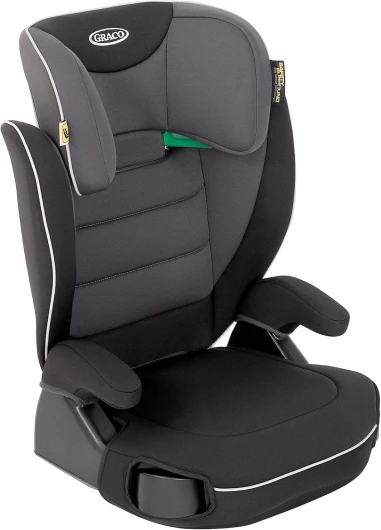 Graco Logico L i-Size R 129, Rehausseur de siège auto léger à dossier haut, Stature de 100 à 150 cm (environ 3 ans 1/2 à 12 ans) installation avec ceinture de sécurité, noir, Midnight