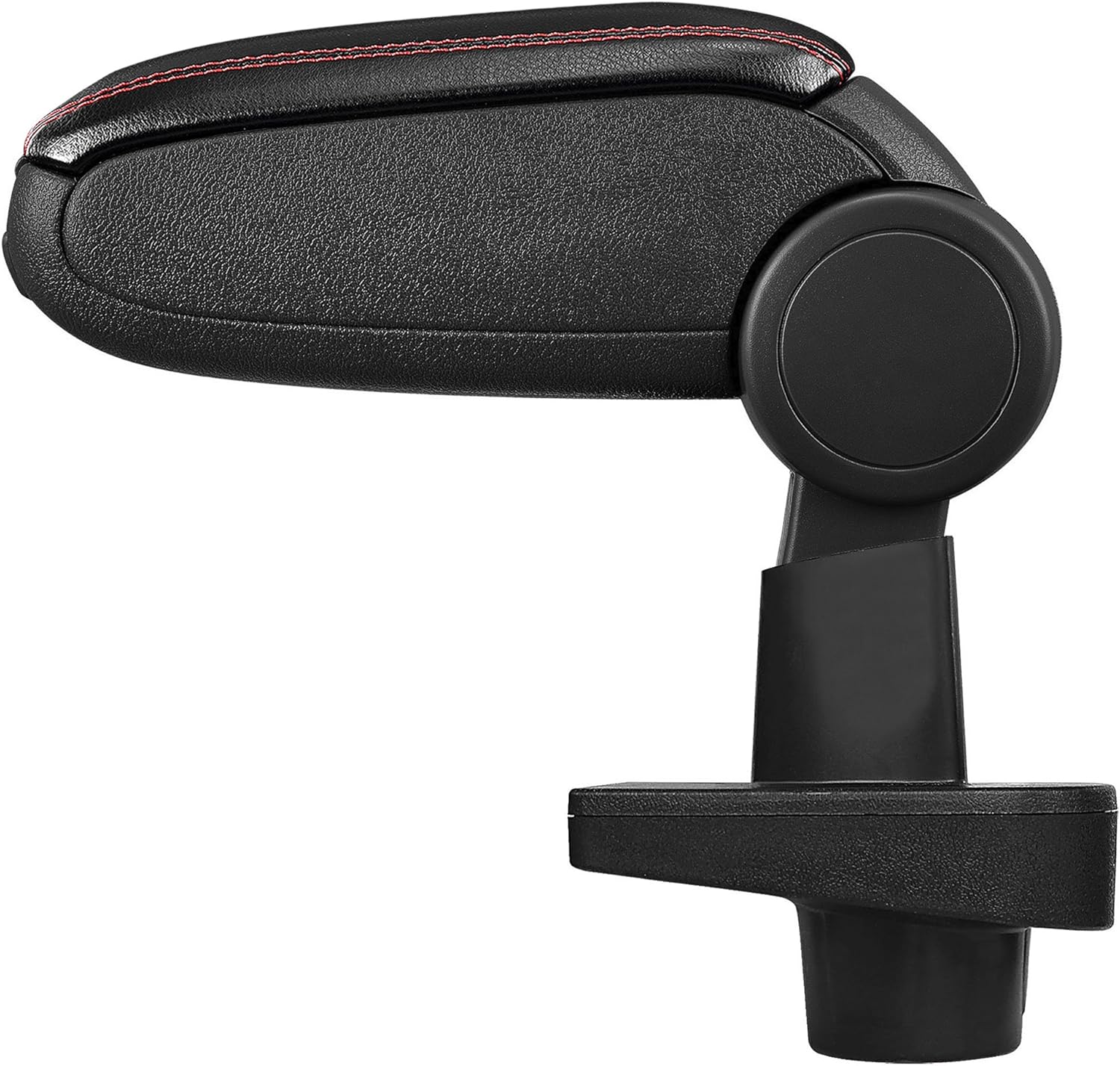 Accoudoir Central pour Clio 4 IV - Accessoire Console de Rangement et Repose-bras avec Compartiment Organiseur - Pièce Détachée d'Intérieur de Voiture - Simili Cuir Noir - Couture Rouge