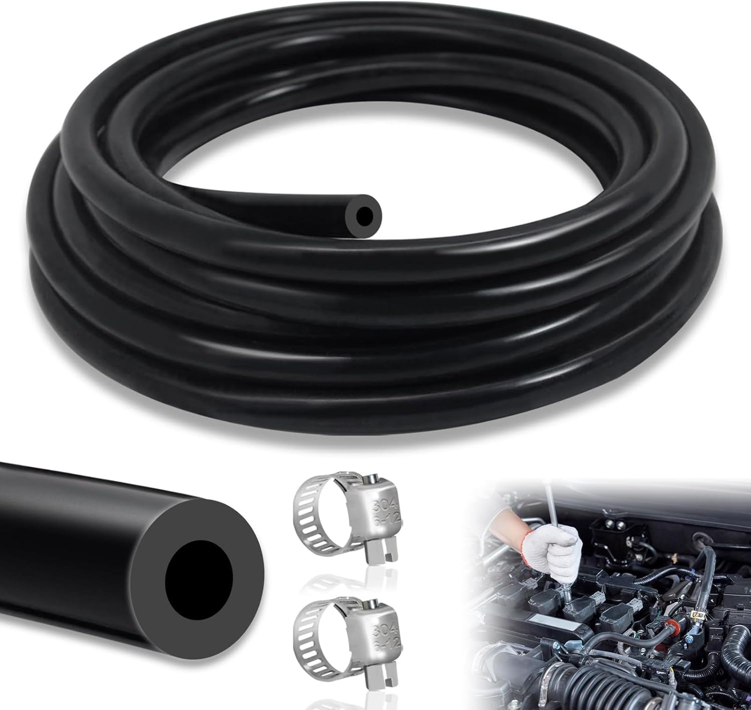 Durite Refroidissement, Durite Silicone Résistant à la Chaleur, Tuyau Sous Vide en Silicone pour Voiture 3m, Tuyau à Vide en Silicone, pour Utilisation de Moteurs Automobiles