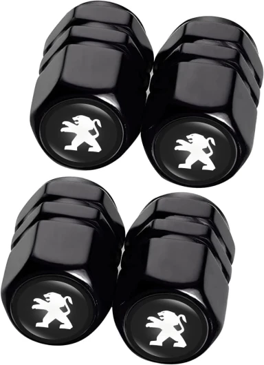 4PCS Valve Pneu Voiture pour Peugeot 107 207 407 408 206 306 307 308 406 806 3008 4008, Résistant à la Corrosion Bouchon de Valve Voiture, Noir