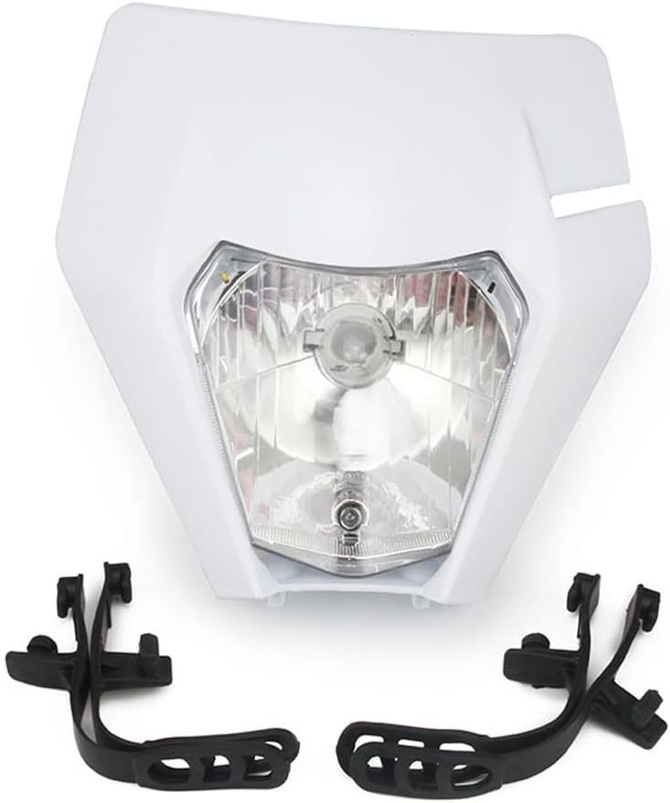 JFG RACING Plaque Phare Plaque Avant Moto Face Avant pour EXC250 SX250 SXF250 EXC450 SX350 SXF450 EXC525 640LC4 Dirt Bike Enduro ATV Scooters-Blanc