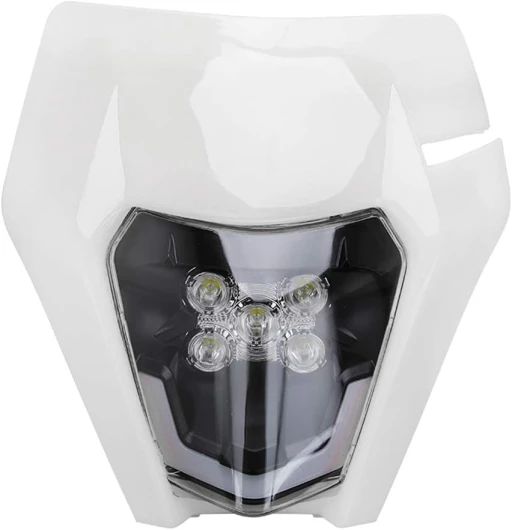 Plaque Phare Avant Moto,Phare LED Universel Moto pour EXC250 SX250 SXF250 EXC450 SX350 SXF450 EXC525 640LC4 Dirt Bike Enduro Supermoto Beta-Blanc
