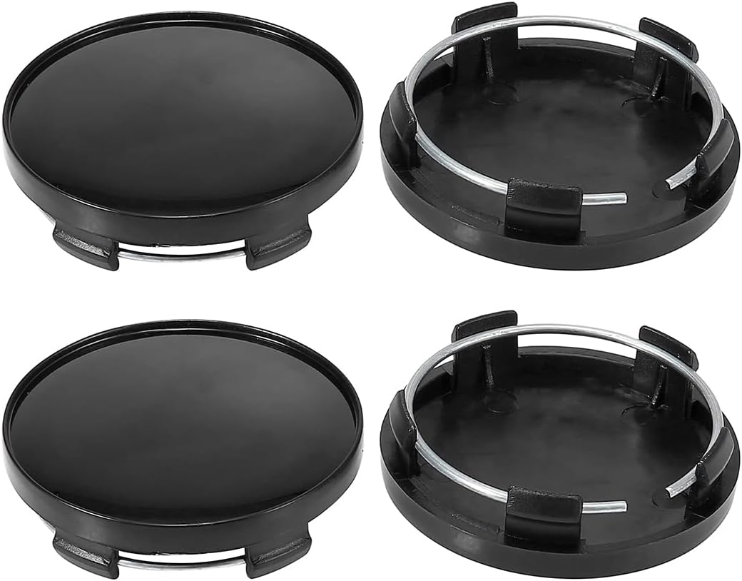 UEAVOID 4 Pièces Enjoliveurs Universels pour Moyeu de Roue ABS Haute Qualité Surface Polie Compatible avec VW et Audi Jantes en Alliage (DE 60mm DI 56mm) (Noir)