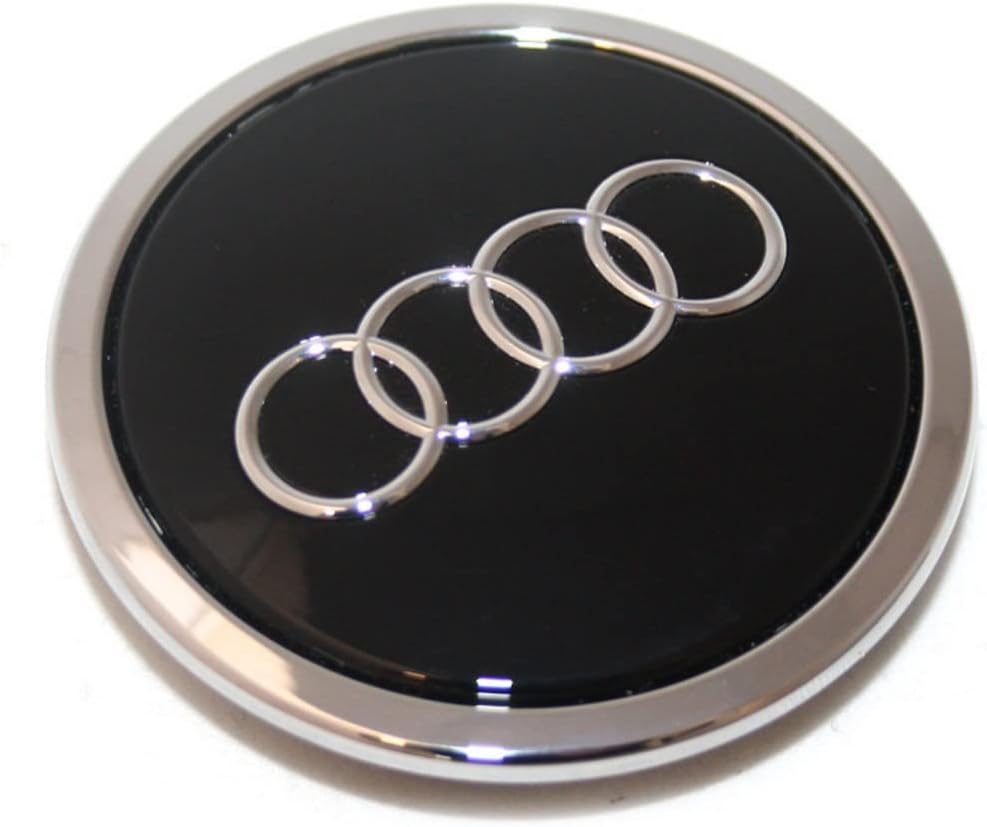 Audi Cabochon d'enjoliveur d'origine, tuning, pour jantes en aluminium, noir brillant