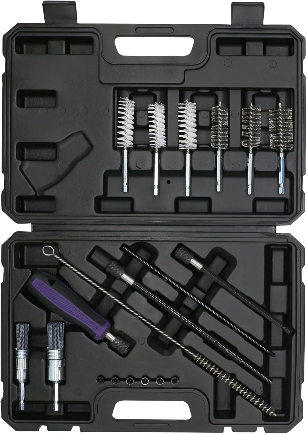 Kit Nettoyage Injecteur pour siège d'injecteur et Arbre d'injecteur 19 pièces, Buses d'injection avec brosses de Nettoyage en Fil d'acier et brosses en Nylon